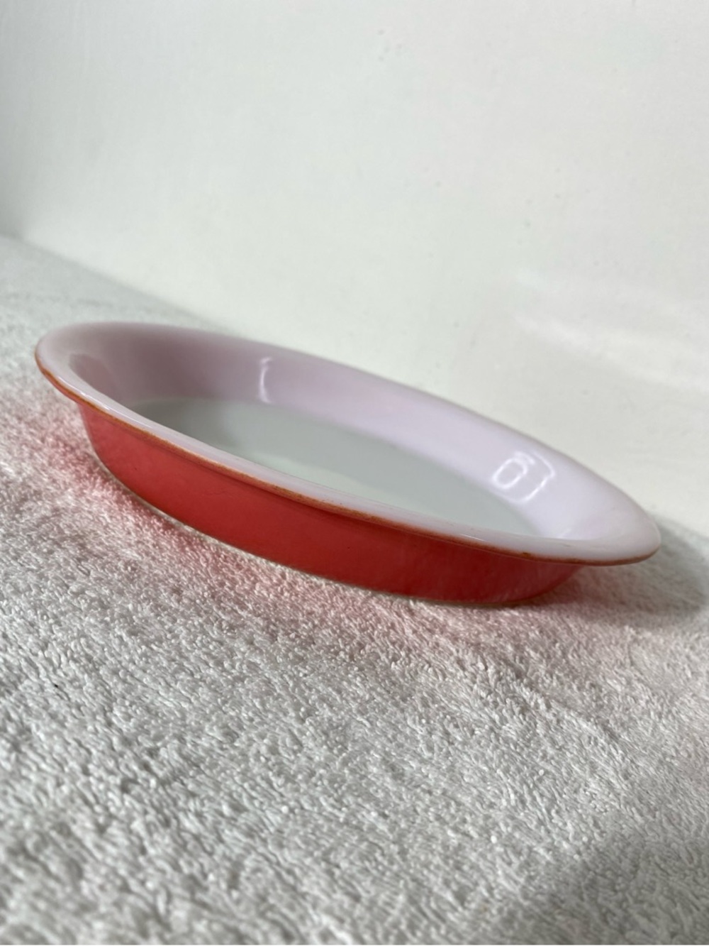 Vintage PYREX #209 Flamingo Pink Coral 8 1/2" Milk Glass Pie Plate Cottagecore